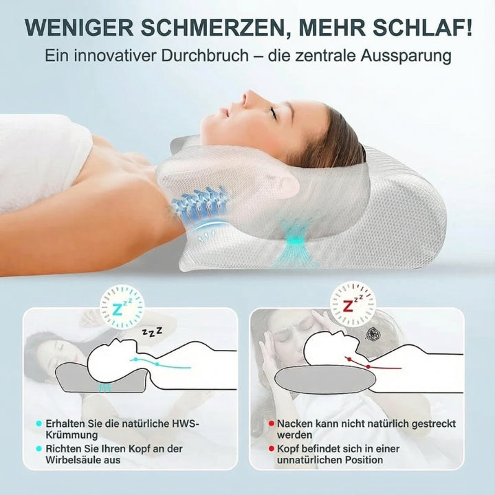 Enhanced Product Title: "Ergonomisches Memory Foam Kissen für optimalen Schlafkomfort – Nackenstützkissen für Rücken- und Seitenschläfer" 

This title includes relevant keywords that can improve visibility in Google Shopping while clearly describing the p