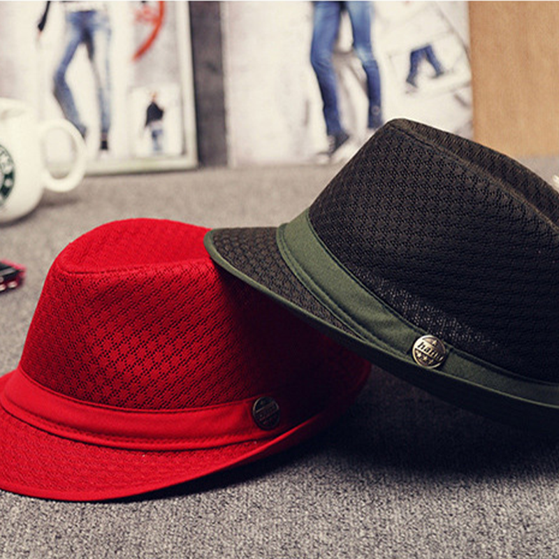 Pork Pie Mesh Hat – Breathable Summer Fedora, Unisex, Adjustable 58–60cm