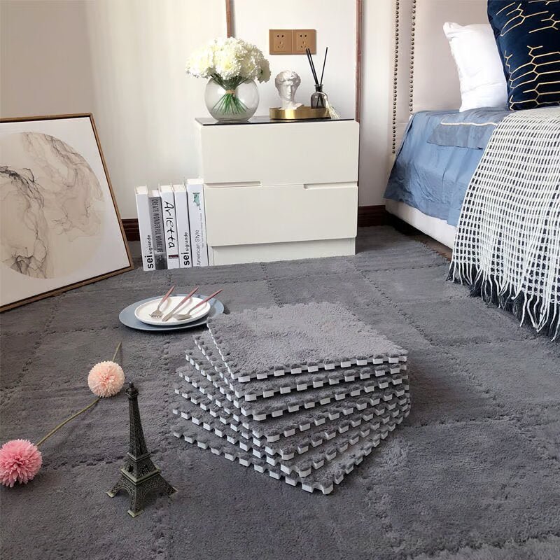 Plush Puzzle Rug Tiles – Foam, 30×30cm & Non-Slip Interlocking