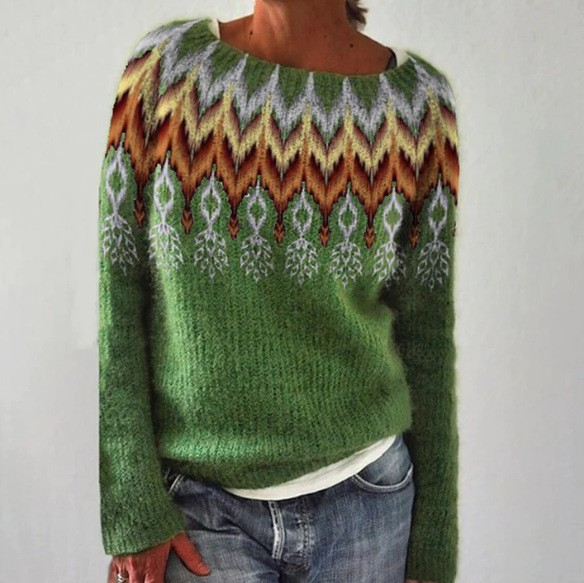 SILVIA Retro Pullover Sweater - Vintage Style Knitwear for Women