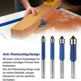 4-teiliges Bündiger Fräser-Set – Präzise Kantenbearbeitung für Holz, Kunststoff und Metall