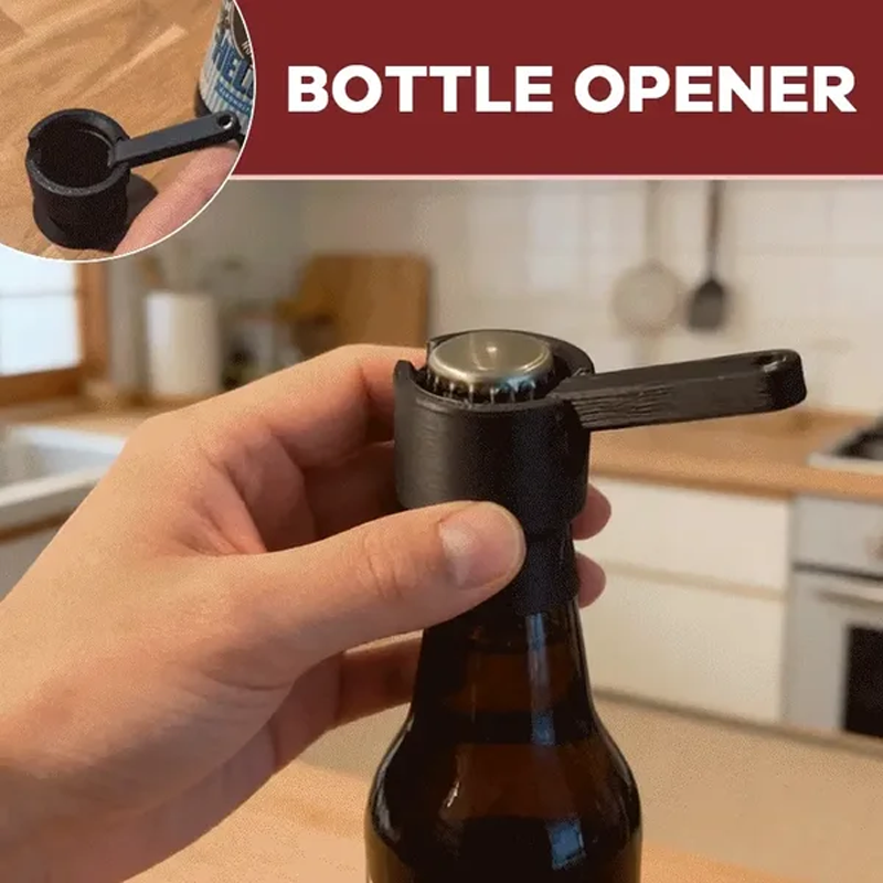 Compact Lever Bottle Opener – PLA, Lightweight, Hand-Safe Cap Remover