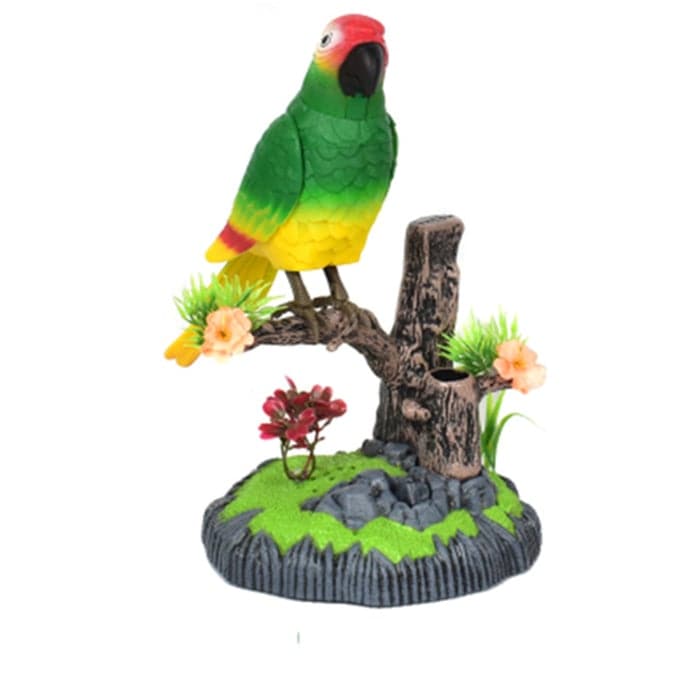 Sound-Activated Electronic Parrot – Flapping Wings, Chirping Sound & Weatherproof Design