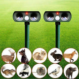 Solar Power Ultrasonic Animal Pest Repeller Infrared Sensor Waterproof Animal Deterrent Bowlift