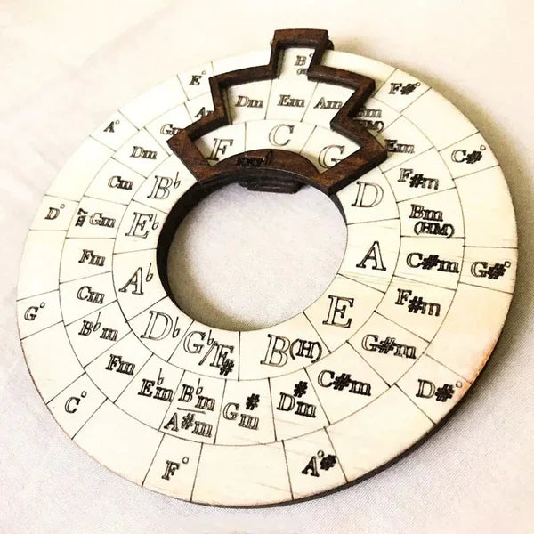 Wooden Chord Wheel – Music Theory Aid for Piano, Guitar & Keyboard