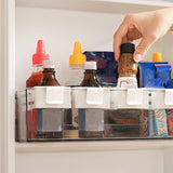 Adjustable Fridge Door Organizer – Expands 16.5–26cm, Polypropylene, White