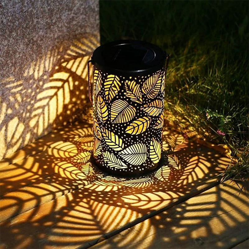 Solar Garden Lantern – Sunflower Pattern, LED Light & Weatherproof Metal