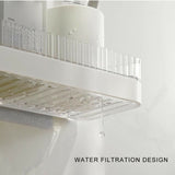 No-Drill Bathroom Shelf – Self-Draining, Raised Edges & Adhesive Wall Mount