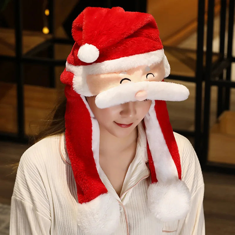Cozy Plush Christmas Hat - Festive Holiday Party Accessory for Adults & Kids