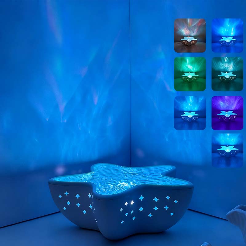 Ocean Wave Star Projector – 7 Colors, Adjustable Brightness & 1200mAh Rechargeable