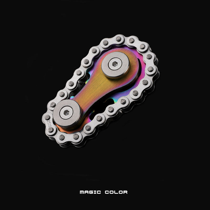 Stainless Steel Sprocket Fidget Toy – Stress Relief Spinner in Gold, Steel, Rainbow & Gray