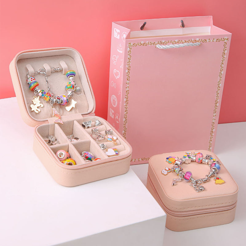 Kids DIY Bracelet Making Kit – 60+ Beads, Charms & 3 Bracelets