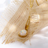 18K Natural Opal Teardrop Pendant Necklace - Eloise