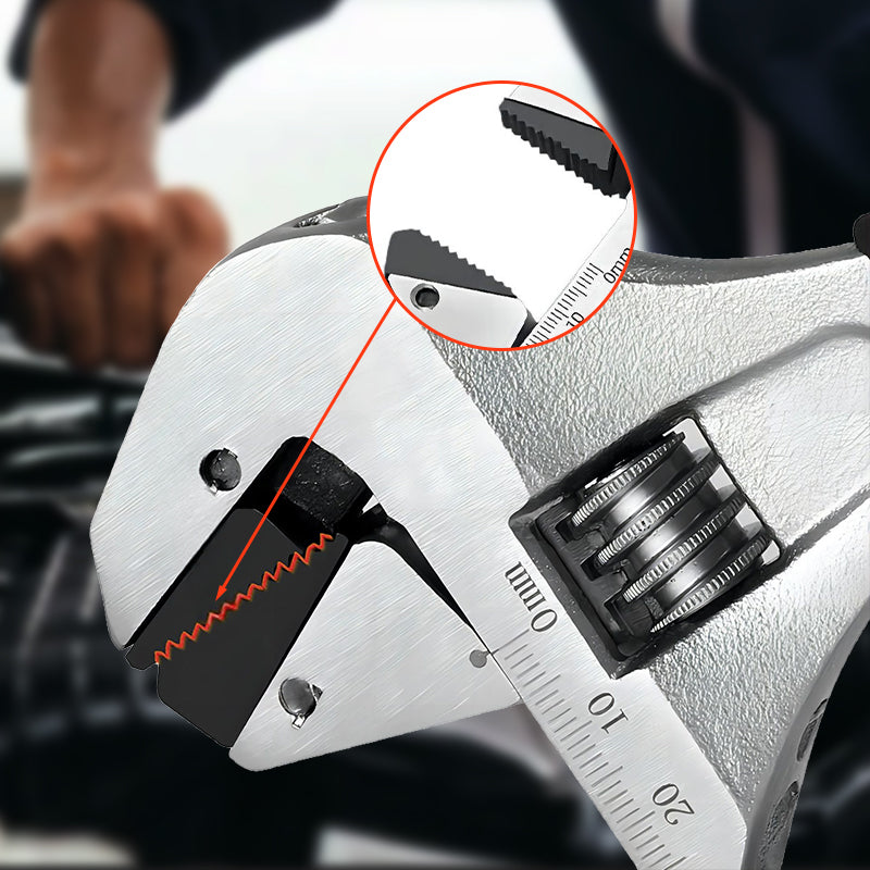 Adjustable Ratchet Wrench – Self-Tightening, Non-Slip TPR Grip, 20/25/30cm