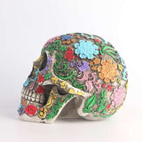 Colorful Resin Sugar Skull Figurine