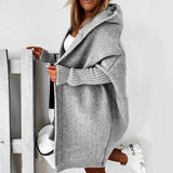 Women's Cozy Hooded Knit Cardigan - Soft, Stylish & Warm Layering Essential