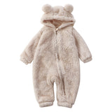 Adorable Cartoon Bear Winter Baby Onesie - Cozy & Cute Infant Sleepwear for Cold Weather
