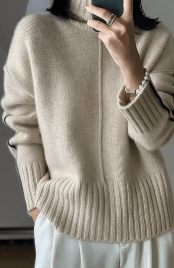 Soft Cashmere Blend Women's Sweater with Collar – Liv - 3