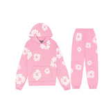 Floral Print Athleisure Hoodie and Jogger Set for Women - Stylish & Comfortable Activewear Outfit