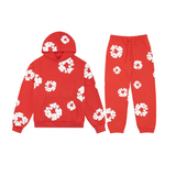 Floral Print Athleisure Hoodie and Jogger Set for Women - Stylish & Comfortable Activewear Outfit