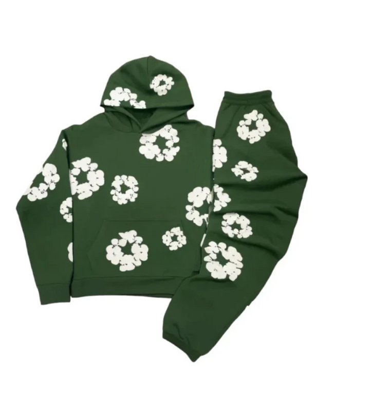 Floral Print Athleisure Hoodie and Jogger Set for Women - Stylish & Comfortable Activewear Outfit