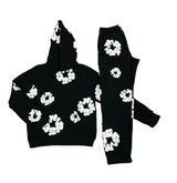 Floral Print Athleisure Hoodie and Jogger Set for Women - Stylish & Comfortable Activewear Outfit