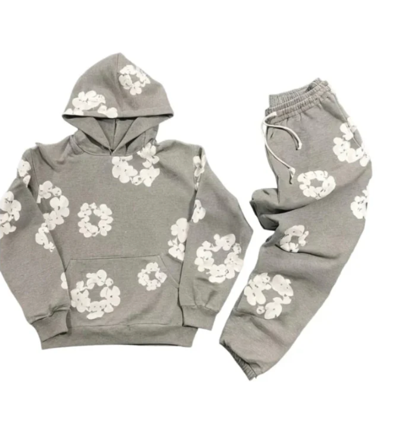 Floral Print Athleisure Hoodie and Jogger Set for Women - Stylish & Comfortable Activewear Outfit