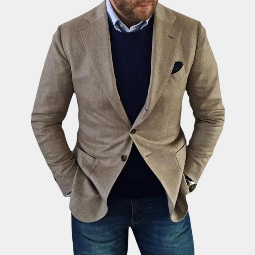Casual Men's Jacket with Buttons - Mason