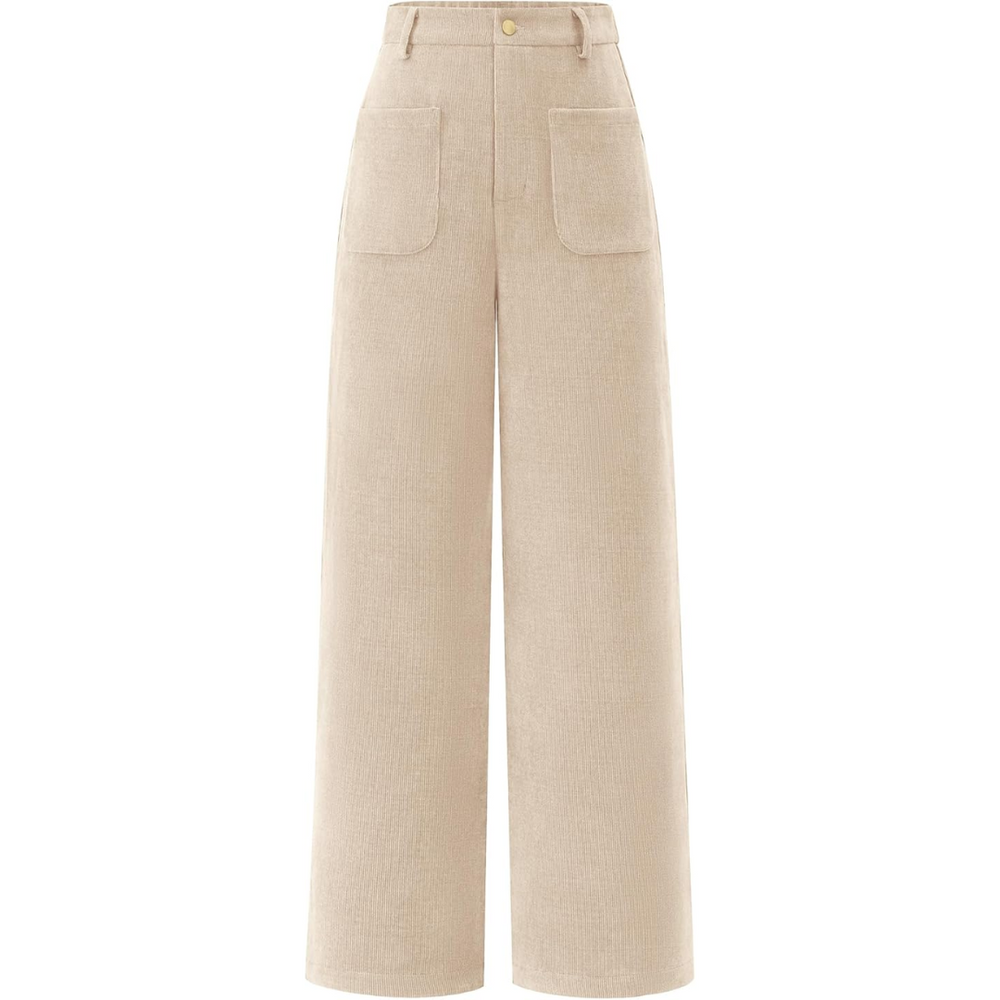 Clarissa High-Waist Casual Wide Palazzo Trousers with Pockets - Stylish & Comfortable Women's Fashion