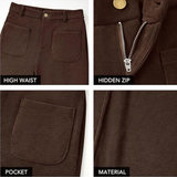 Clarissa High-Waist Casual Wide Palazzo Trousers with Pockets - Stylish & Comfortable Women's Fashion