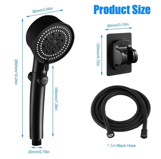 Optimized Product Title: "Hochdruck-Duschkopf mit 5 Strahlarten & Selbstreinigungsfunktion – Perfekte Dusche für Entspannung und Komfort" 

This title includes relevant keywords while enhancing the appeal for potential buyers.