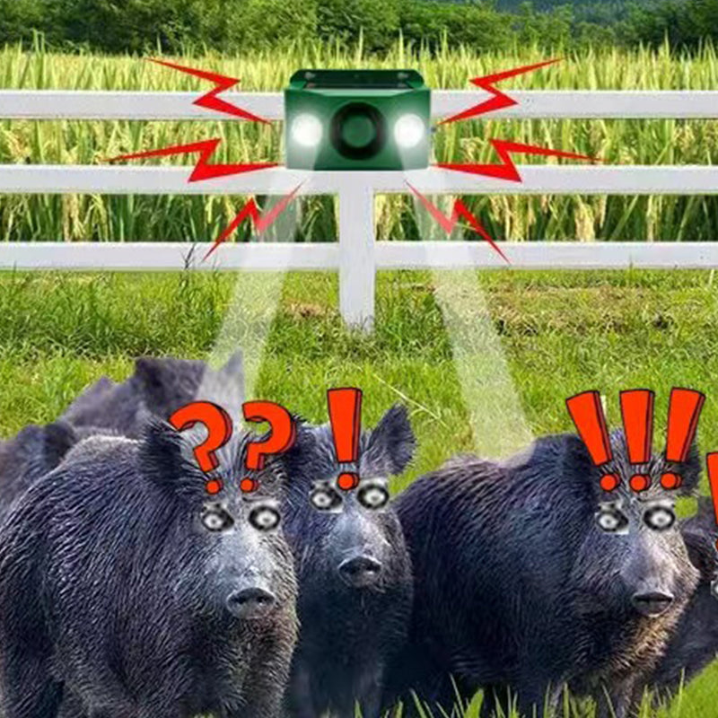 Solar Animal Repellent with Alarm – Flashing LED, Motion-Activated & Weatherproof