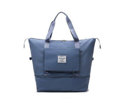 Foldable Travel Duffel Bag – Wet Compartment, 20-35L Capacity & Trolley Strap