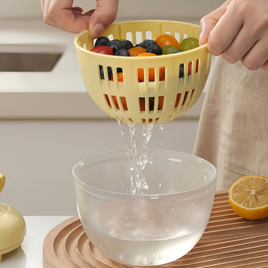 3-in-1 Salad Spinner – Wash, Dry & Store, BPA-Free & Hand Crank