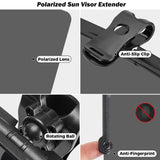 Car Sun Visor Extension – Polarized Panel, Clip-On Mount & 180° Swivel
