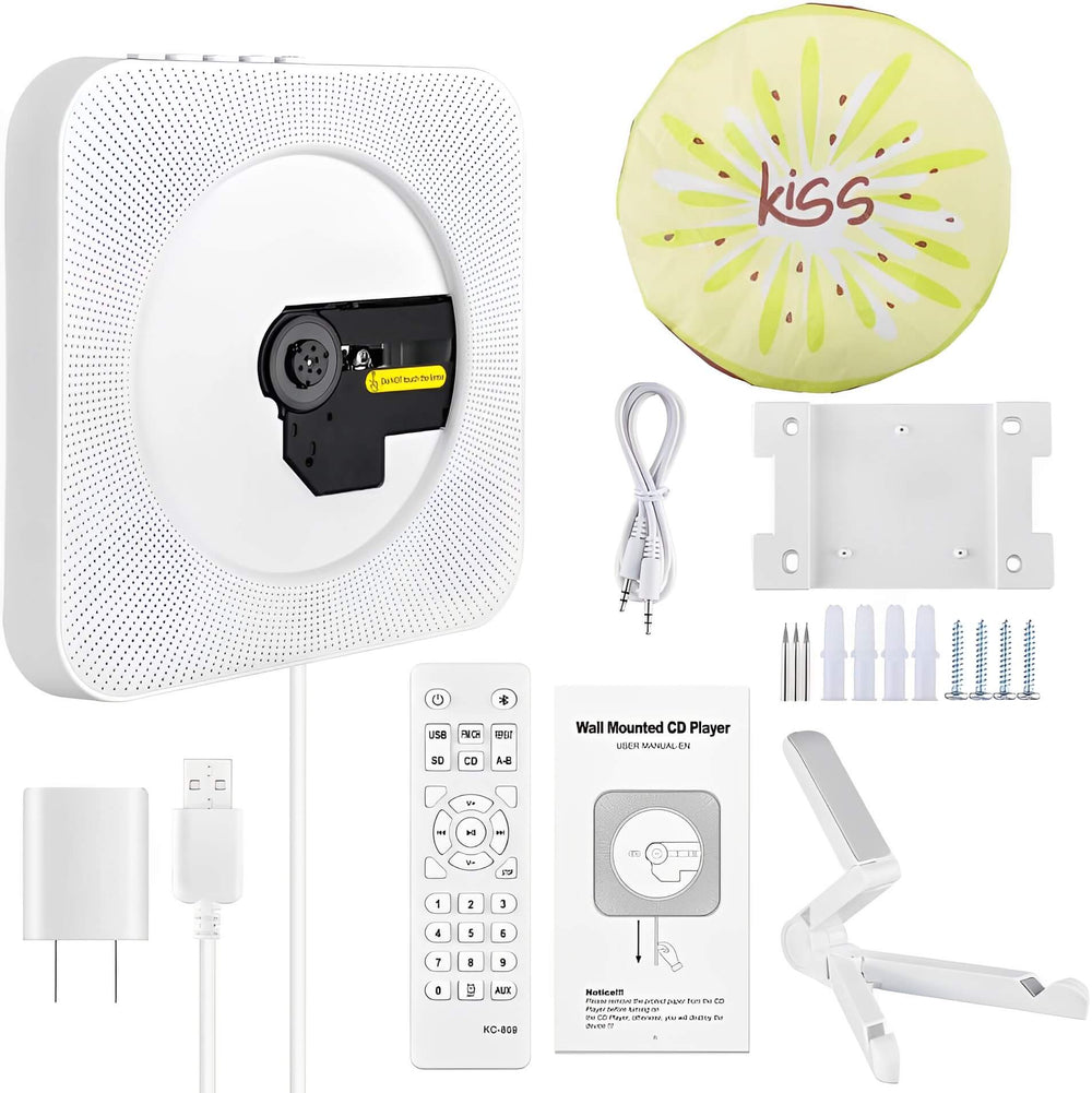Wall-Mounted Bluetooth CD Player & Wireless Speaker System - Stylish Home Audio Solution