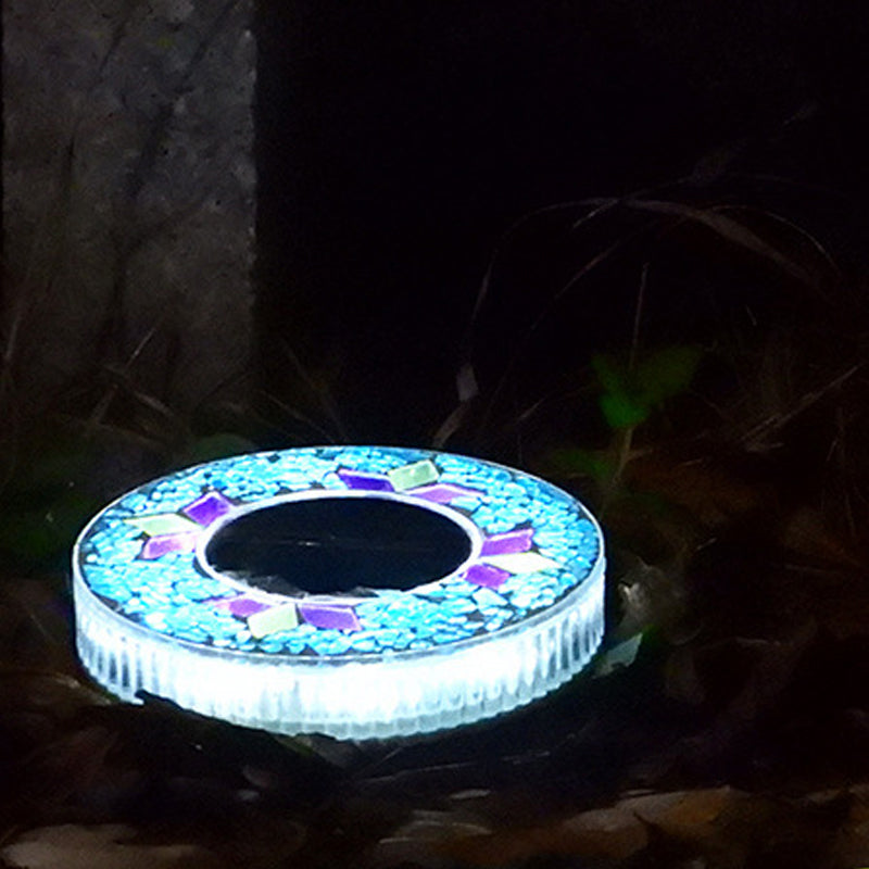 Solar Mosaic Glass Path Lights – 6 LEDs, 10-Hour Runtime & 4-Pack with Stakes