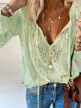 Elodie Exclusive Lace Blouse - Green