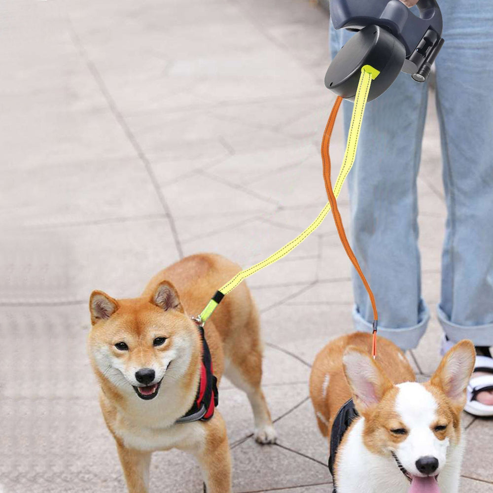 Optimized Product Title: "Doppelte Einziehbare Hundeleine mit LED-Taschenlampe – Ideal für gleichzeitiges Führen von zwei Hunden" 

This title includes relevant keywords while maintaining clarity and appeal for potential buyers.