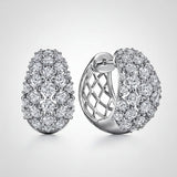 Earrings Mothers Day Gift Silver Crystal Cluster Stud Jewelry