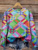 Marion™ Colorful Geometric Print Sweatshirt for Women - Stylish & Comfortable Casual Wear