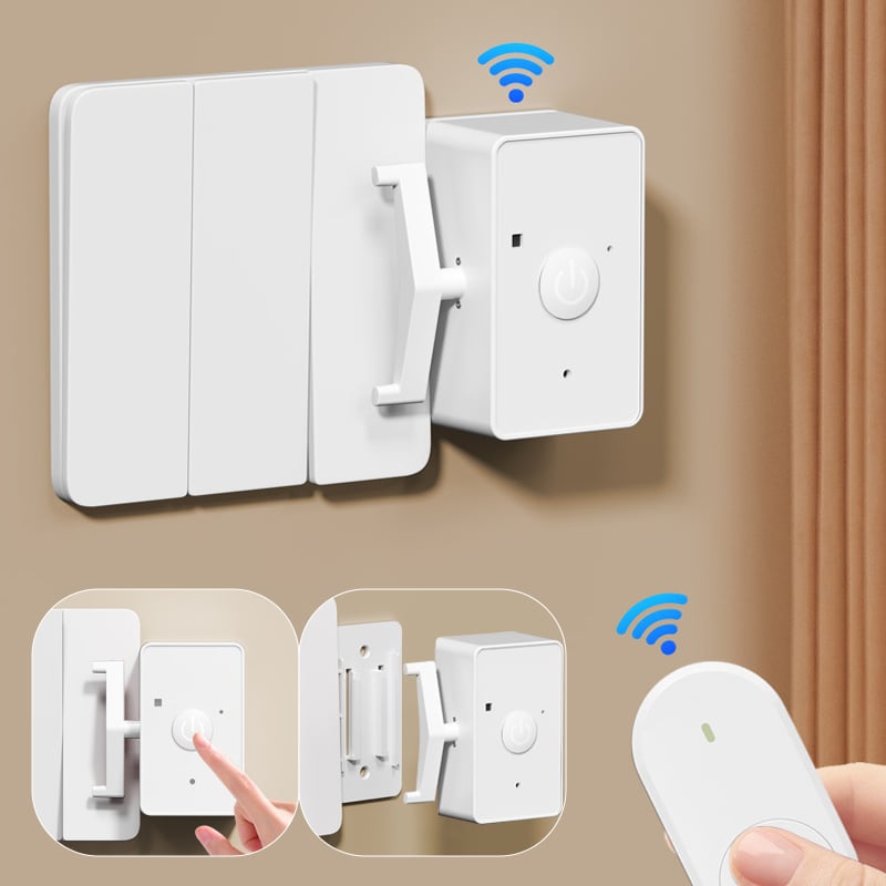 Wireless Remote Light Switch – 433MHz 1.5km Range, USB Rechargeable & Adhesive Mount