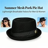Pork Pie Mesh Hat – Breathable Summer Fedora, Unisex, Adjustable 58–60cm
