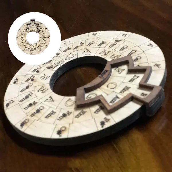 Wooden Chord Wheel – Music Theory Aid for Piano, Guitar & Keyboard