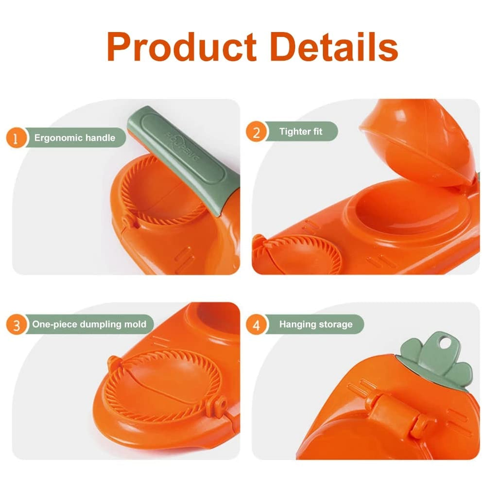 2-in-1 Dumpling Maker – Press & Fold Mold, Food-Grade & Dishwasher Safe