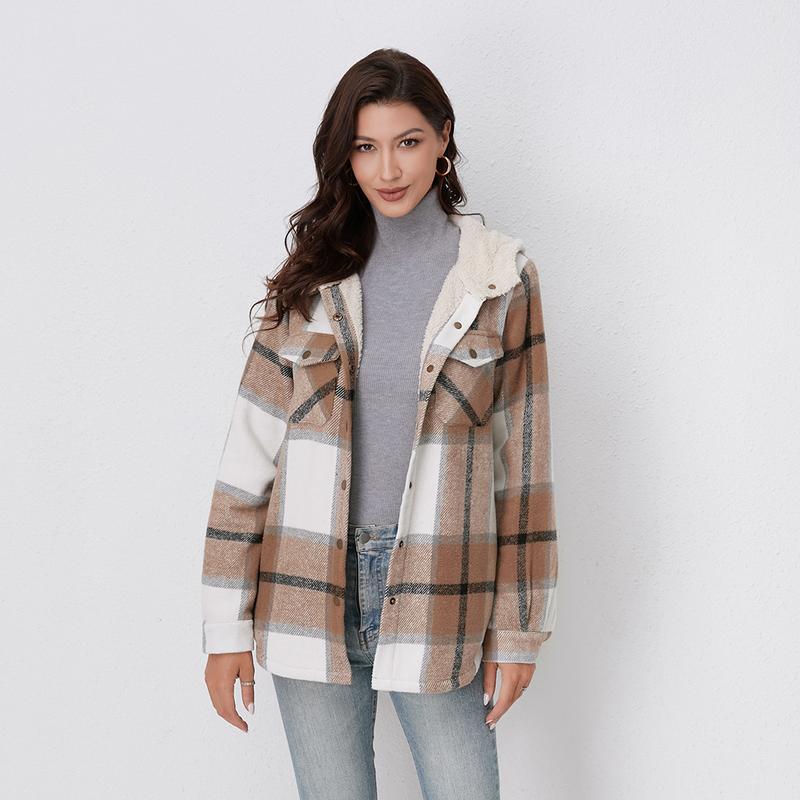 **AMELIA™ Damen Kapuzen-Plaid Flanelljacke – Perfekt für Herbst & Winter, Bequem & Stylisch**