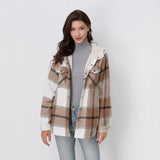 **AMELIA™ Damen Kapuzen-Plaid Flanelljacke – Perfekt für Herbst & Winter, Bequem & Stylisch**