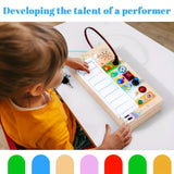 Wooden Musical Learning Toy – 8 Piano Keys, Lights & Sounds for Babies 12m+