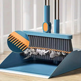 Self-Cleaning Broom & Dustpan Set – Height-Adjustable Handle, 360° Swivel Head & Dust Trap