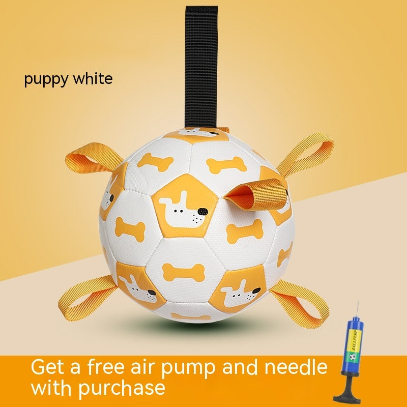 Inflatable Dog Football Toy – PU, Waterproof, 15 & 19cm with Grab Straps